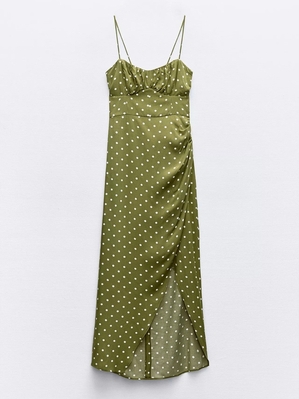 NWT ZARA Dotted Midi Corset Dress
